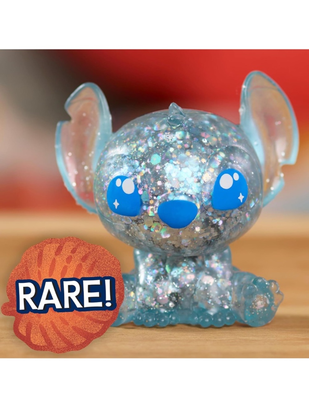 Disney Stitch Squishy Figure Glitter Filled from Mystery Stitch Ball Ice Blue